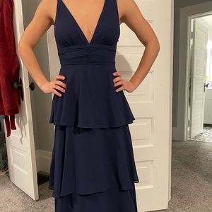 Lulus navy wedding guest dress